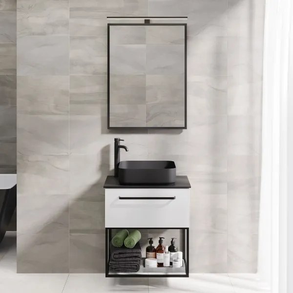 BATH DELUXE 01-060-05-02-00 - Kúpeľňové zrkadlo BORGSTED 60x80 cm čierna