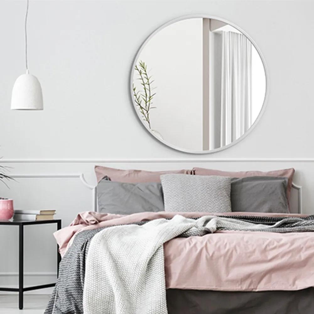 Dizajnové zrkadlo Nordic biele Veľkosť: ø 55 cm