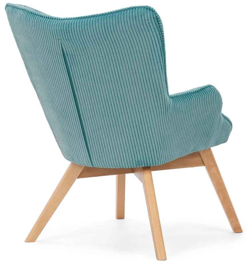 Tyrkysové menčestrové kreslo Niko – Ropez