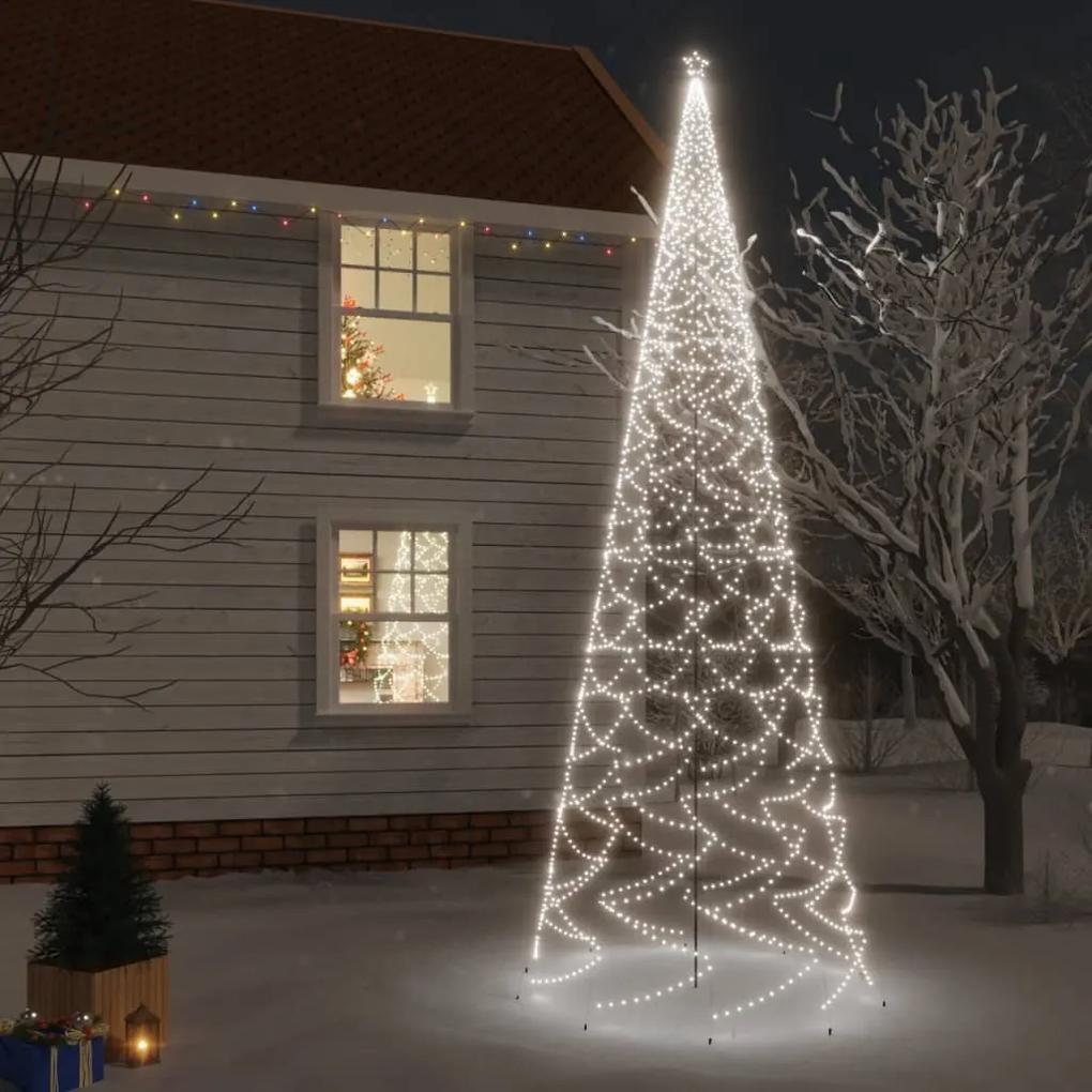 Vianočný stromček s hrotom 3000 studených bielych LED 800 cm 343579