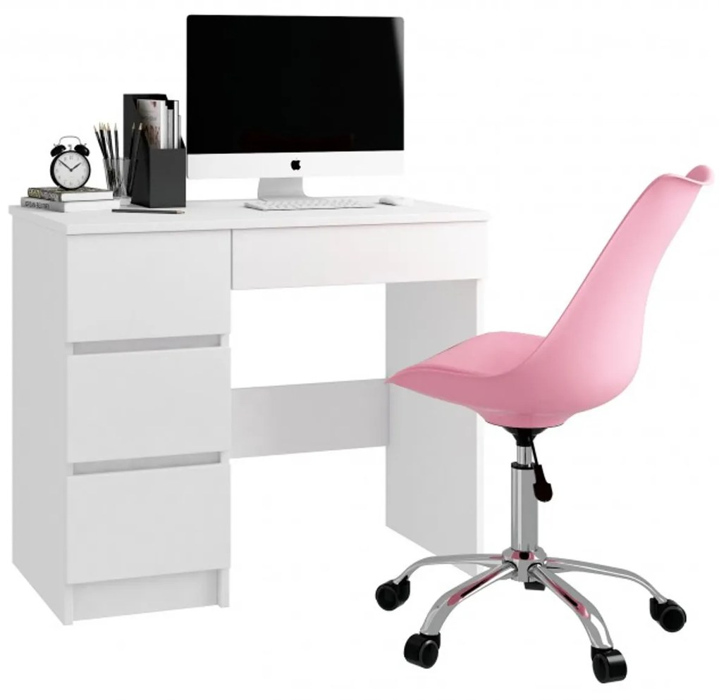 Počítačový stôl A7 biely ľavý