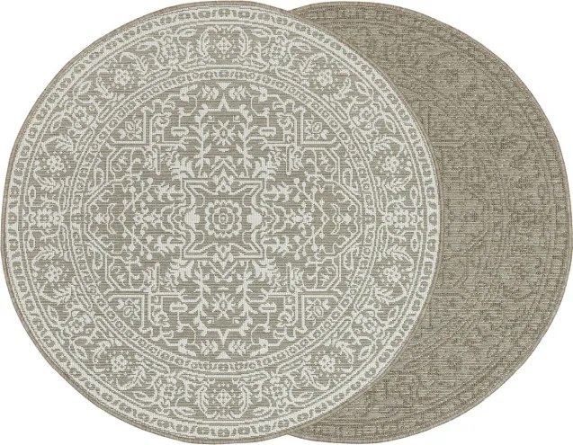 Obojstranný koberec BRUSSELS 205989/10610 béžový / krémový kruh