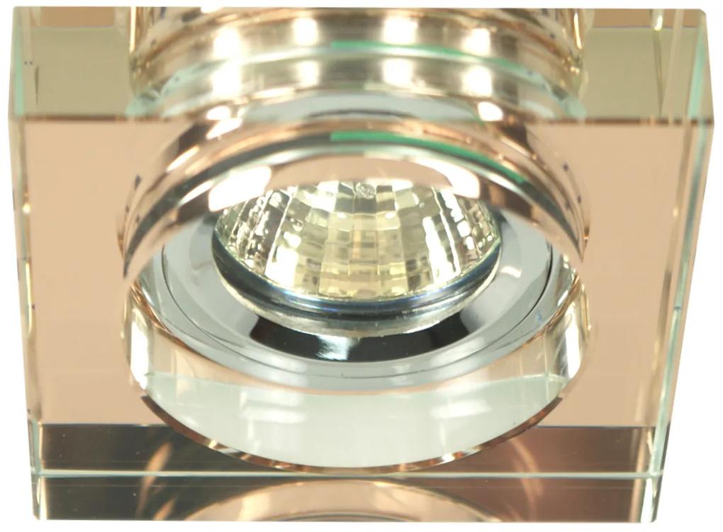 CLX Stropné moderné podhľadové osvetlenie AGATHA, 1xMR16, 50W, 9x9cm, hranaté, hnedé