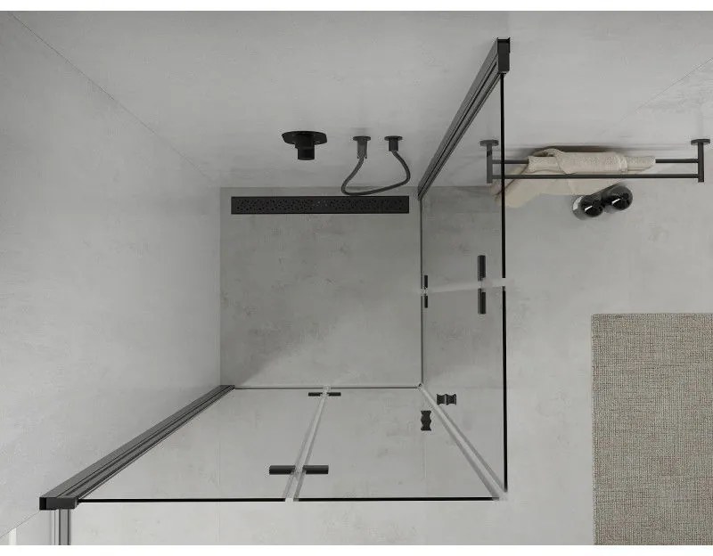 Mexen Lima Duo sprchovací kút 70 x 70 cm, číre sklo-čierny profil, 856-070-070-50-00-02