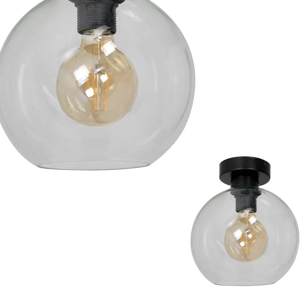 Stropné svietidlo Sofia, 1x transparentné sklenené tienidlo, b