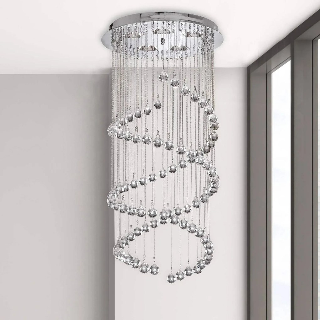 Závesná lampa Hallway sklo krištáľový záves 80 cm