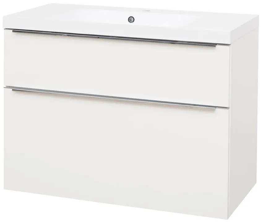 Mereo Mereo, Mailo, kúpeľňová skrinka s umývadlom z liateho mramoru 101 cm, chrómové madlo, MER-CN512M