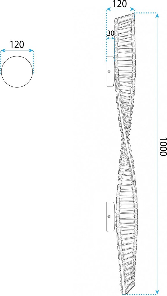 Toolight Toolight, nástenné LED svietidlo, APP1952-W, 2000lm, 36W, IP20, zlatá matná, OSW-63009