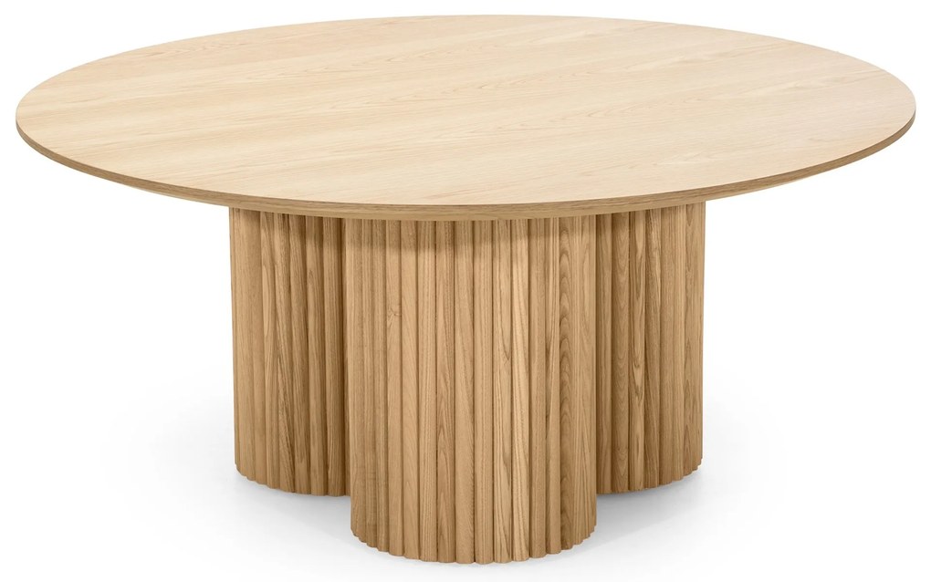 Kruhový konferenční stolek Vesby 100 cm dub přírodní/jasan