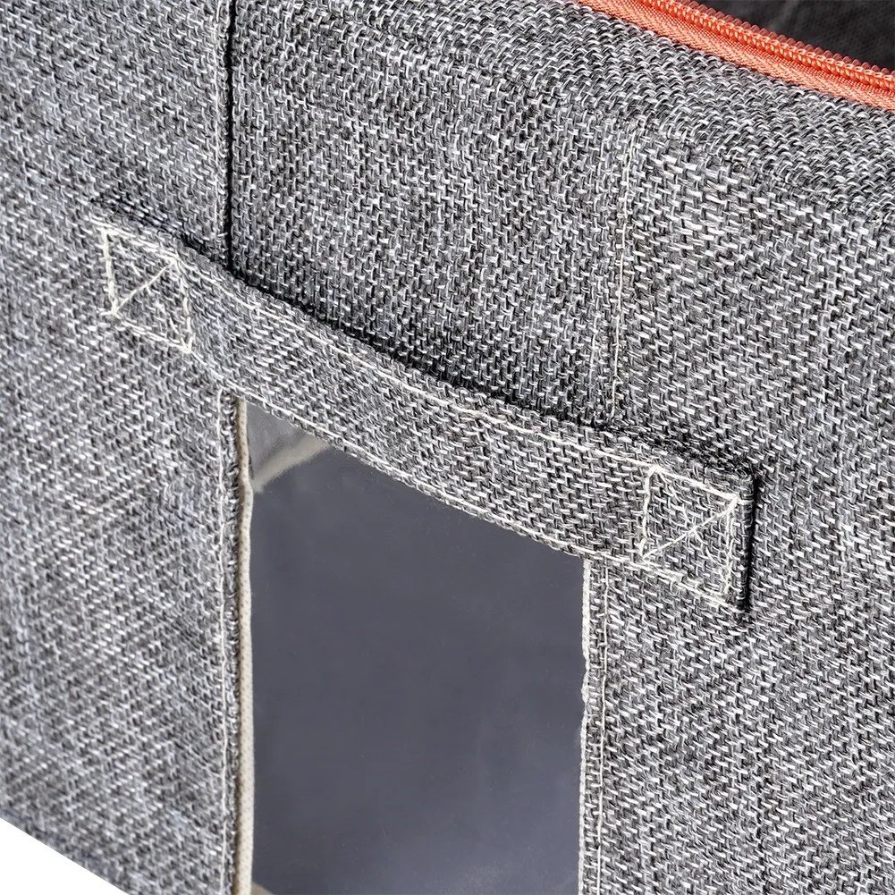 Látkový pevný box na uskladnenie textilu, sivý PILLOW 95 x 45 x 16 cm (68l)