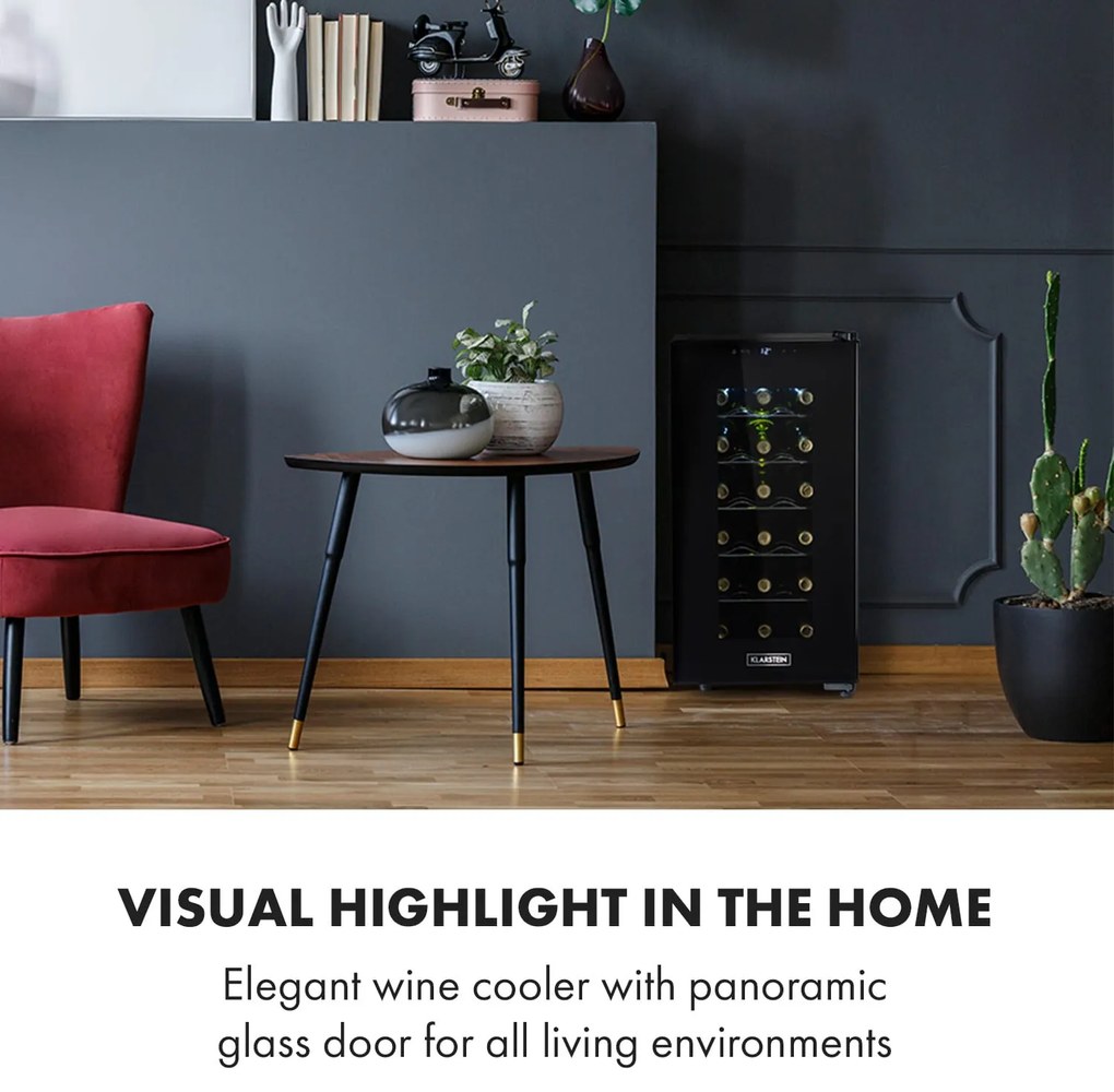 Klarstein Bellevin 18 Uno, vinotéka, 52 l, 11–18°C, 1 zóna