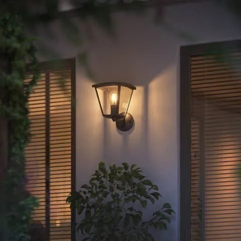 PHILIPS HUE Vonkajšie nástenné LED inteligentné osvetlenie HUE INARA, 1xE27, 7W, teplá biela, čierne, IP44