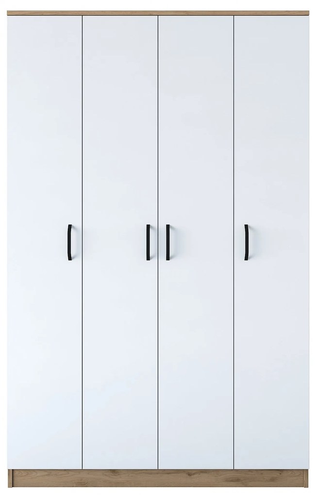 Šatní skříň BA 116 120 cm ořech/bílá