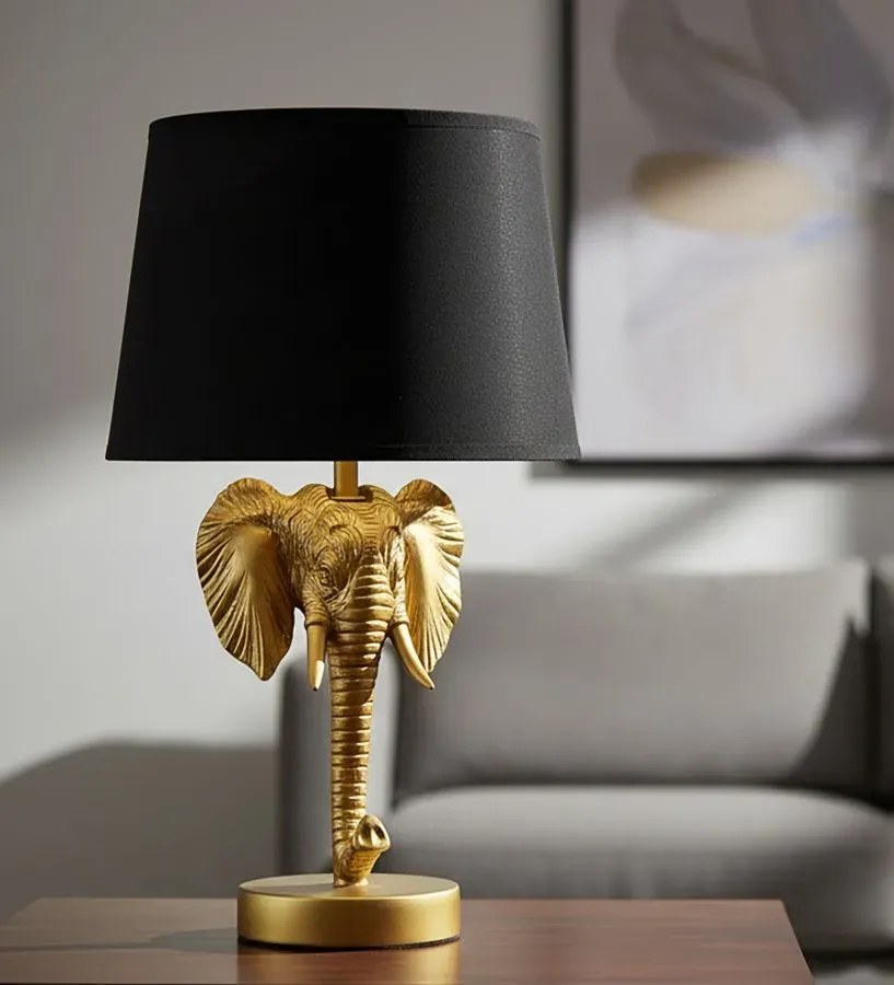 Stolná lampa Elephant 43 cm čierno-zlatá