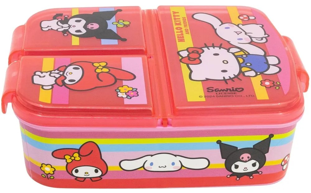 Multibox na desiatu Hello Kitty a priatelia s tromi priehradkami | Bez obsahu BPA