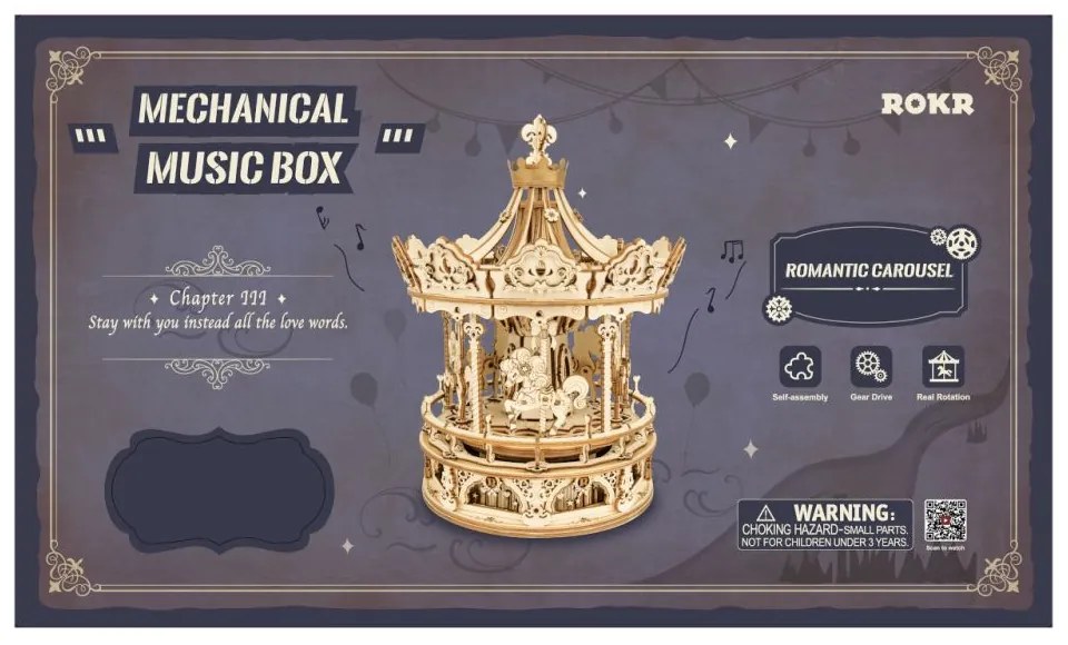 Robotime Rokr 3D Romantický kolotoč s hudbou AMK62 384ks