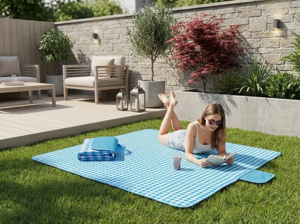 Skladacia plážová podložka na piknik PIKNIX 145x200 cm - viac farieb Farba: Sivá