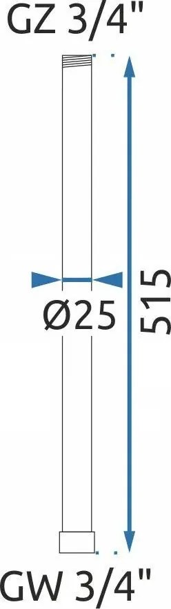 Rea Rea, predĺženie pre vaňovú/sprchovú súpravu 50cm, chrómová, REA-K0881