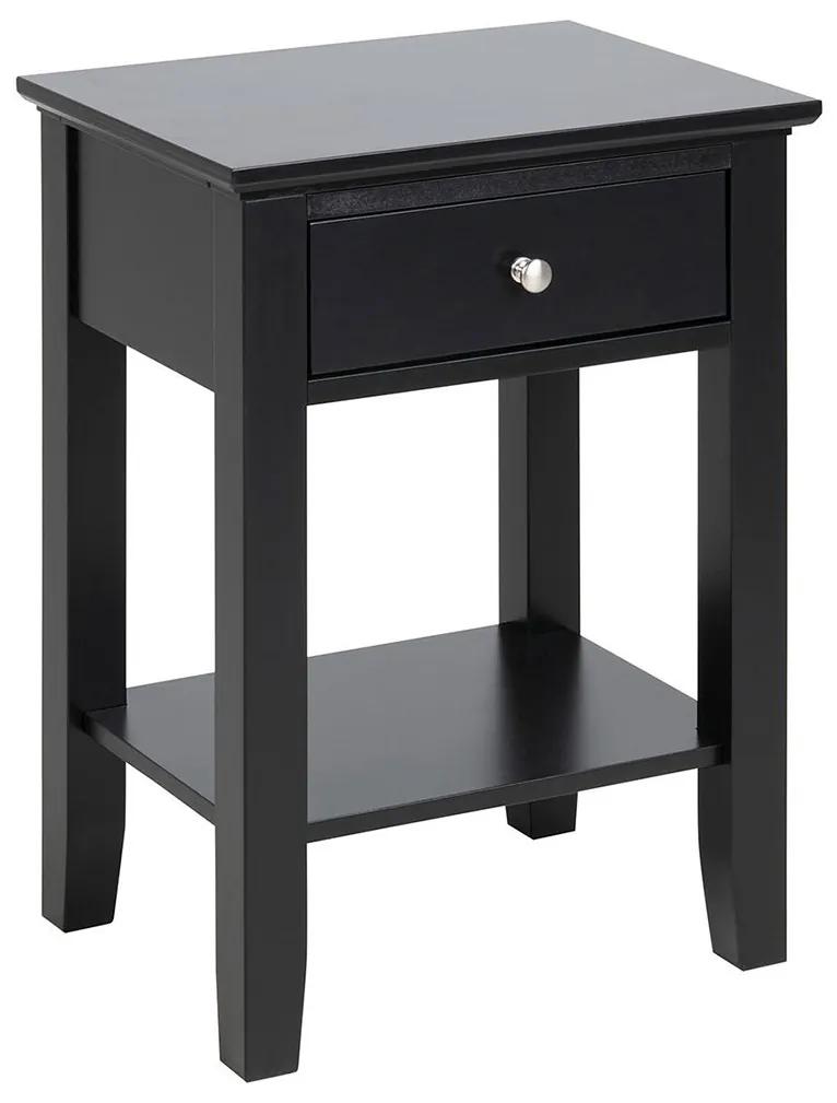ACTONA Nočný stolík Linnea − čierna 62,8 × 45 × 34 cm