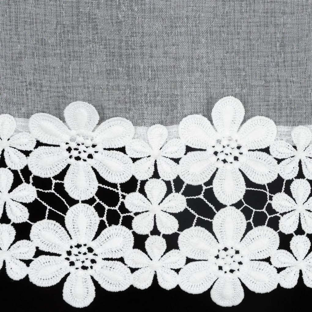 KRÁTKA ZÁCLONA NA PÚTKACH KAJA 150X40 CM BIELA