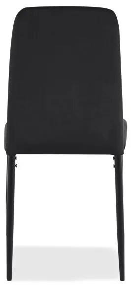 Jedálenská stolička MAVERIK zamatová, čierna