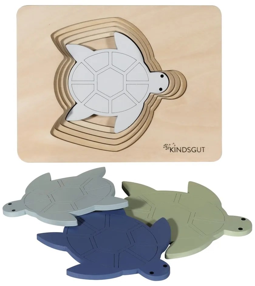 Drevené vkladacie puzzle Turtle – Kindsgut