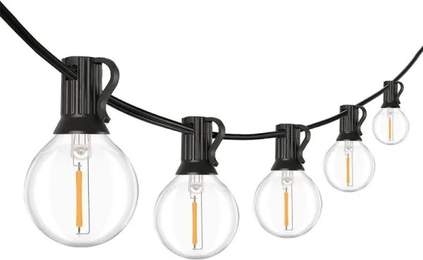 Brilagi - LED vonkajšia dekoratívna reťaz GIRLANDA 18xE12 13m čierna IP44 teplá biela