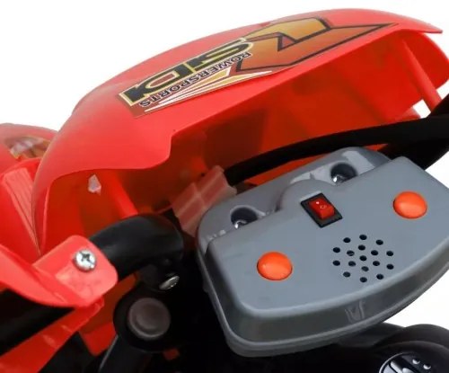 Detská elektrická motorka červenej farby-