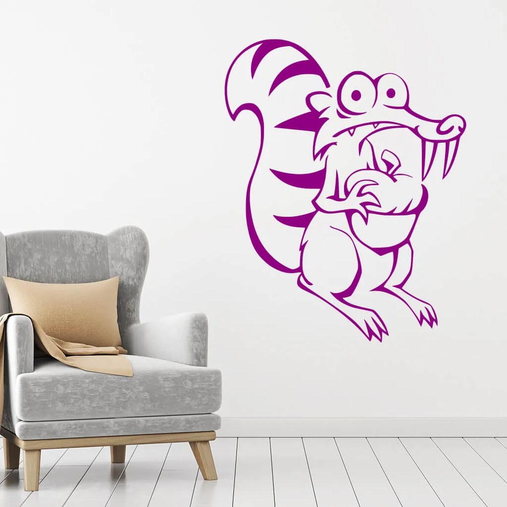 Veselá Stena Samolepka Veverička Scrat Farba: oranžová, Veľkosť: 100 x 79 cm