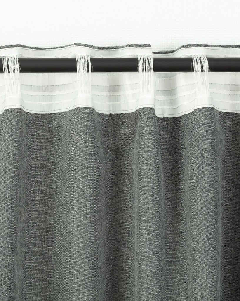 Záves BASIC s navliekacou riasiacou páskou 140x300 cm sivý denim 1 ks.
