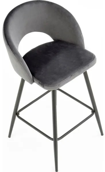 Barová stolička 89x49 cm šedá/čierna