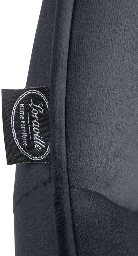 Design-Shop 2x Barová stolička Vonore - zamat, čierny rám - Čierna