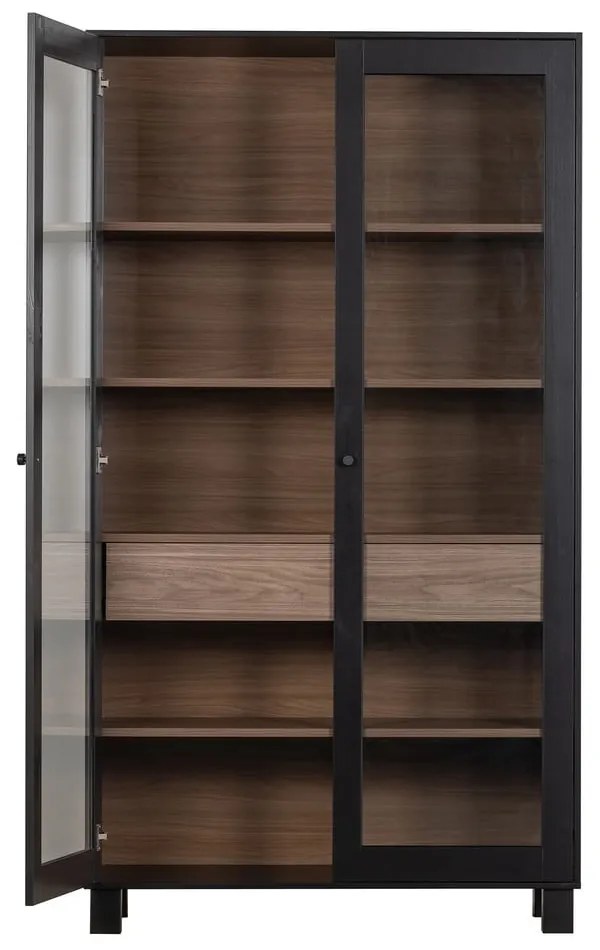 Čierna vitrína z borovicového dreva 110x200 cm Goos – WOOOD