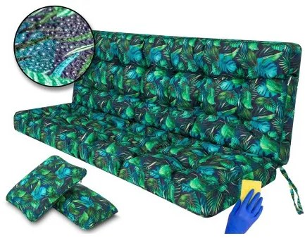 Vankúš na záhradnú hojdačku POLA 150 cm modré listy