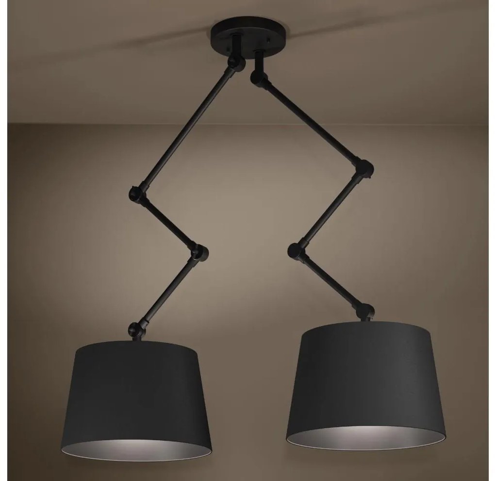 Eglo 390113 - Luster na tyči PISTUNIO 2xE27/40W/230V čierna