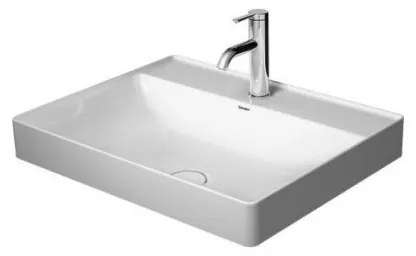 Keramické umývadlo na dosku DURAVIT DURASQUARE keramické umývadlo 60x40 cm 1 otvor - biele