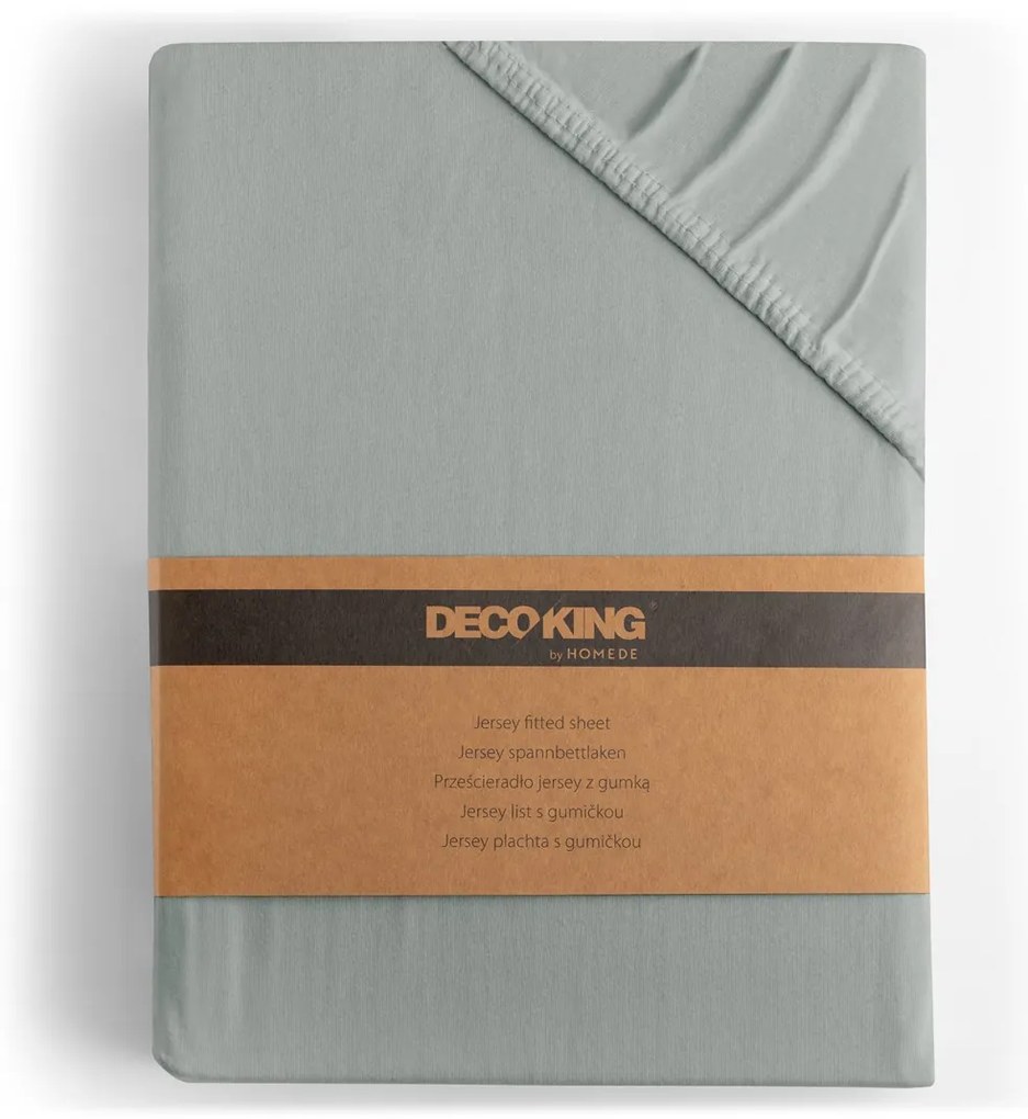Bavlnené jersey prestieradlo Amber sivé Decoking Rozměr prostěradlo DecoKing: 100-120x200 cm 30cm