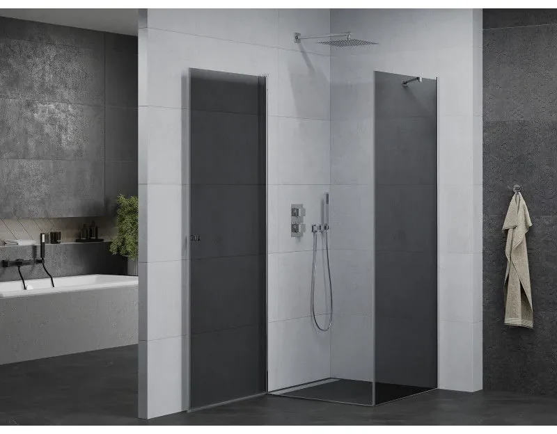 Mexen Pretoria sprchovací kút 80x80cm, 6mm sklo, chrómový profil-šedé sklo, 852-080-080-01-40