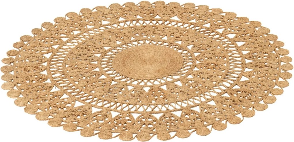 Prírodný okrúhly jutový koberec Oriental Mandal - Ø 125 cm