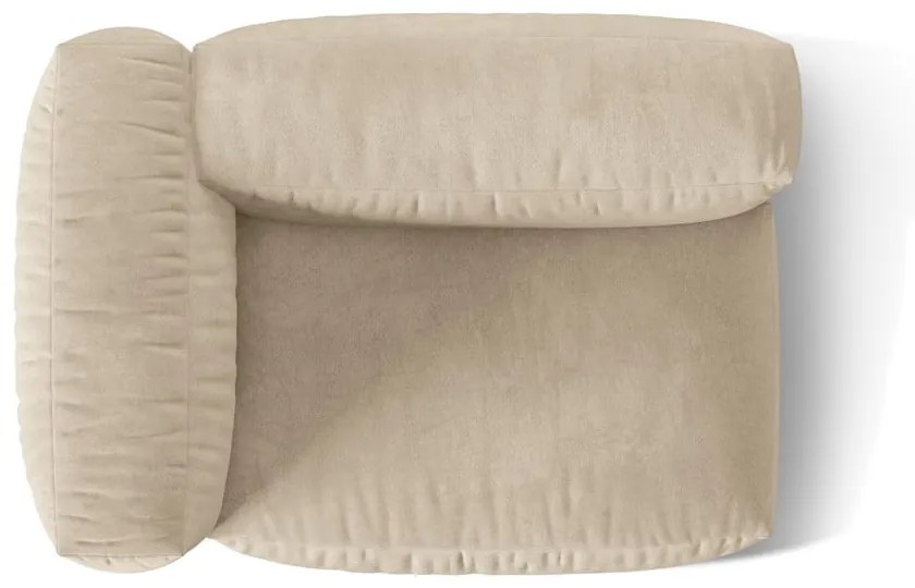 Béžový zamatový modul pohovky (ľavý roh) Martina – Micadoni