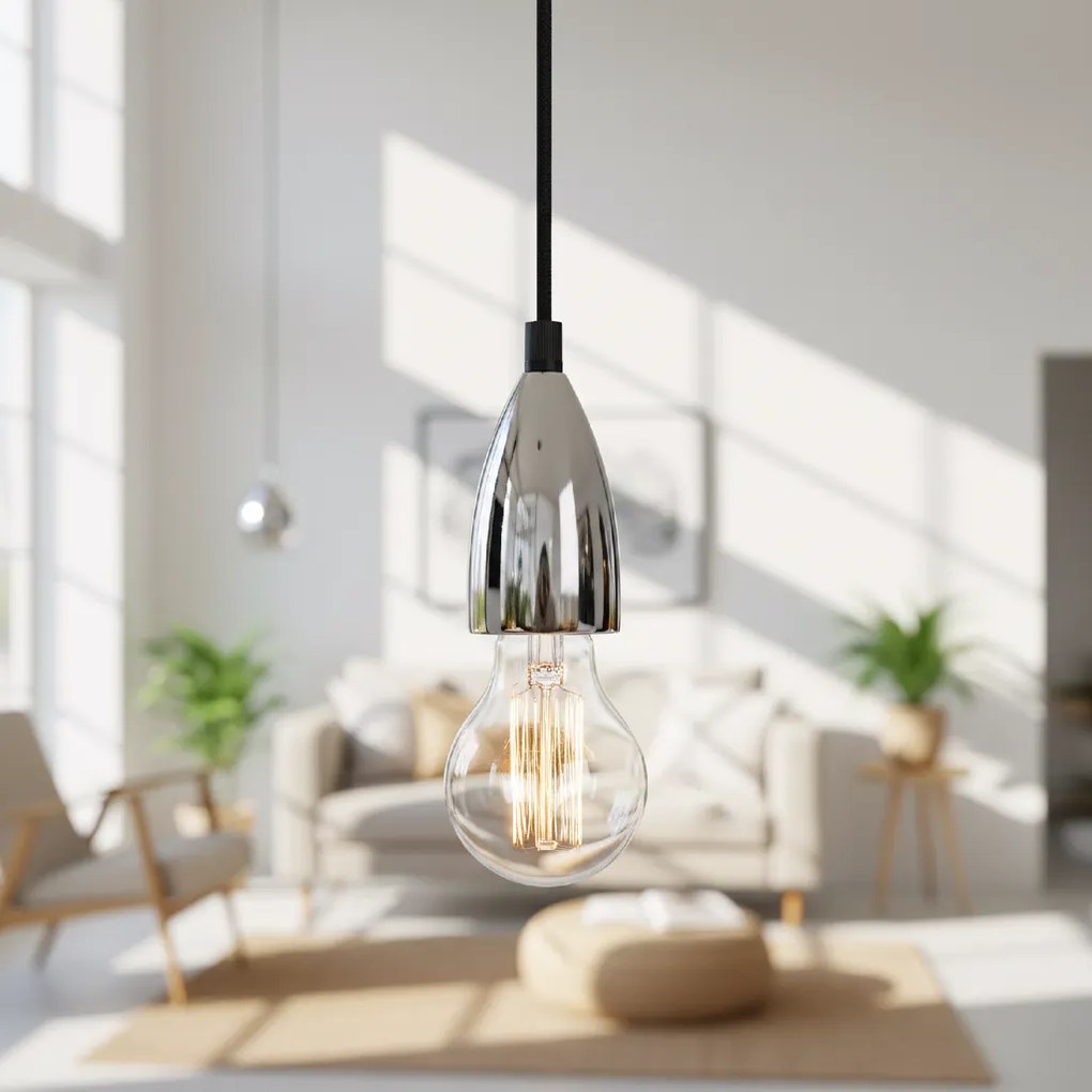 Toolight Toolight, stropná lampa závesná 1xE27, APP358-1CP, chróm, OSW-08424