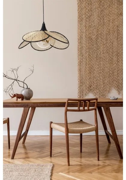 Závesný luster na lanku FUME 1xE27/40W/230V, priemer 45 cm, čierna/béžová