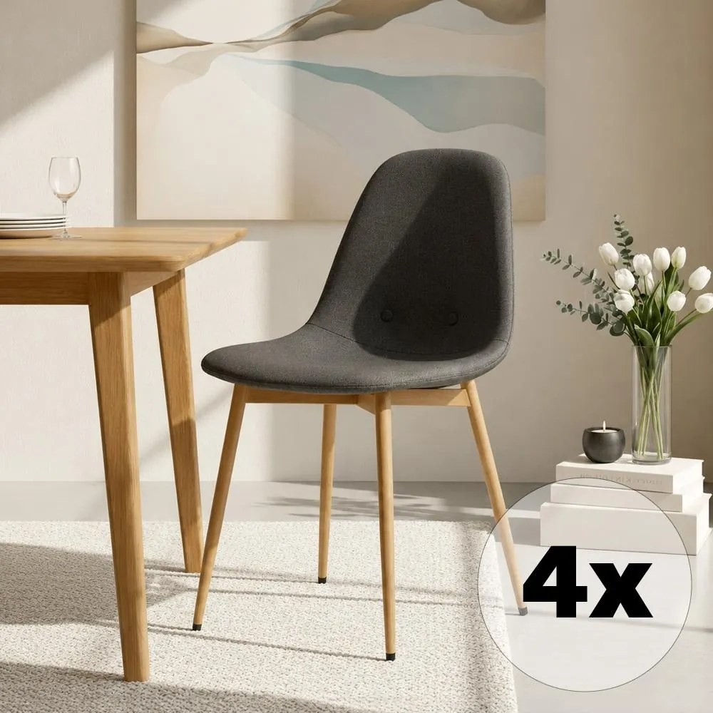 Set - 4ks Jedálenská stolička AVENBERG RIVA, sivá