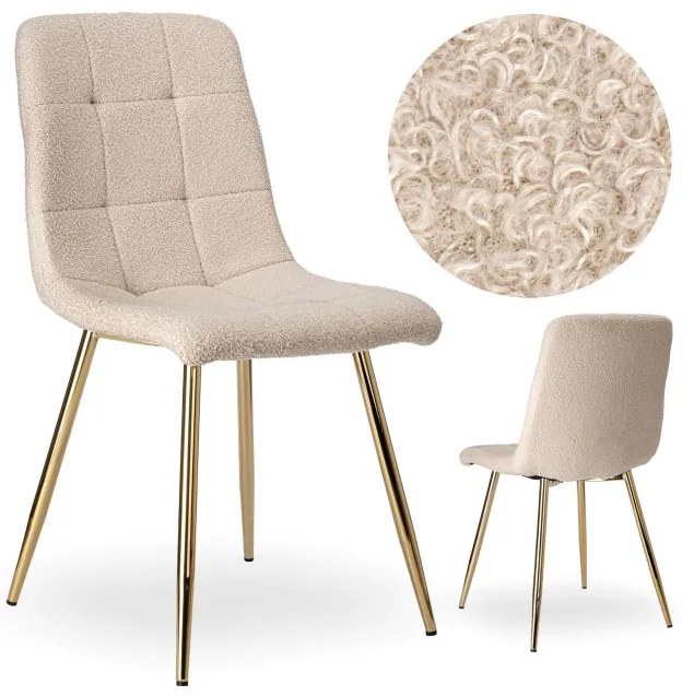 Jedálenská stolička DENVER Teddy zlatá / béžová