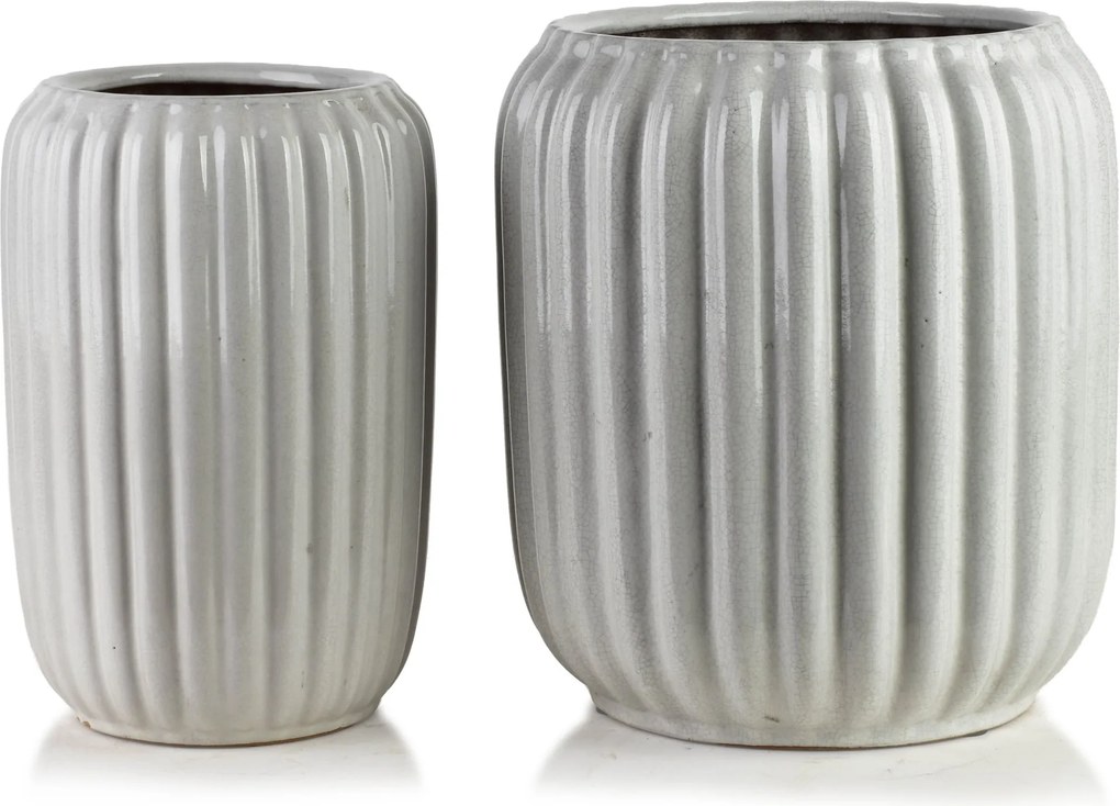 Sada 2 ks keramických květináčů NEVA XV bílá