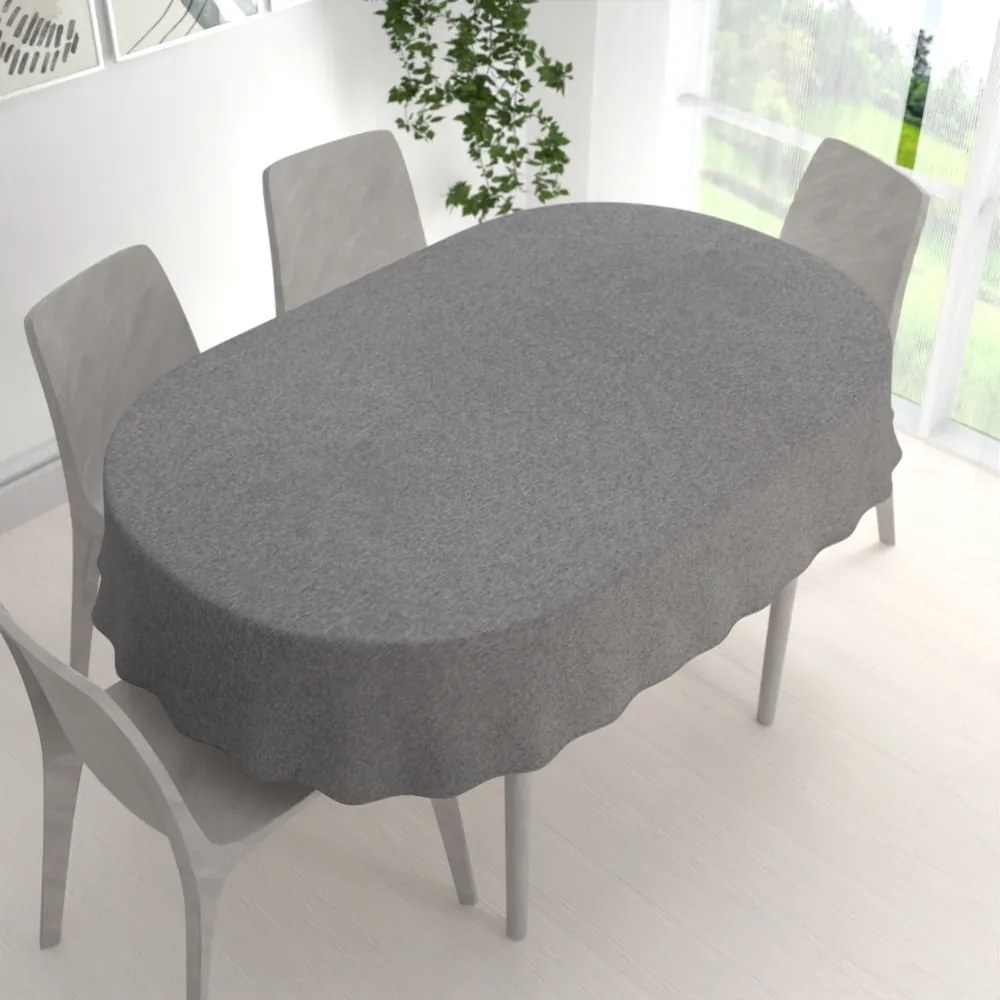 Biante Dekoračný oválny obrus BKT-551 Sivý režný 50x100 cm