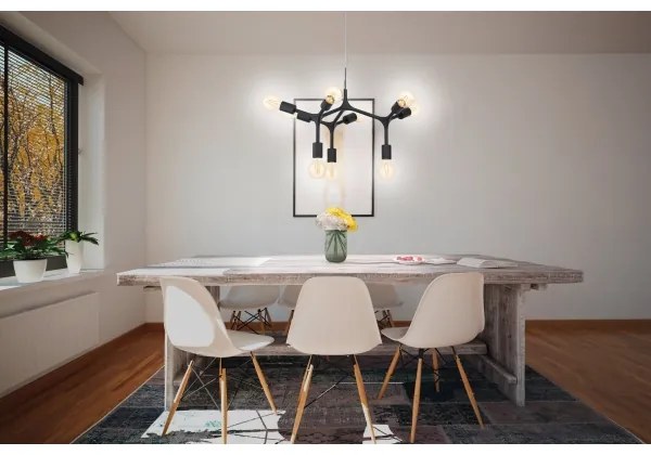 Eglo 98346 - Luster na lanku BOCADELLA 9xE27/60W/230V