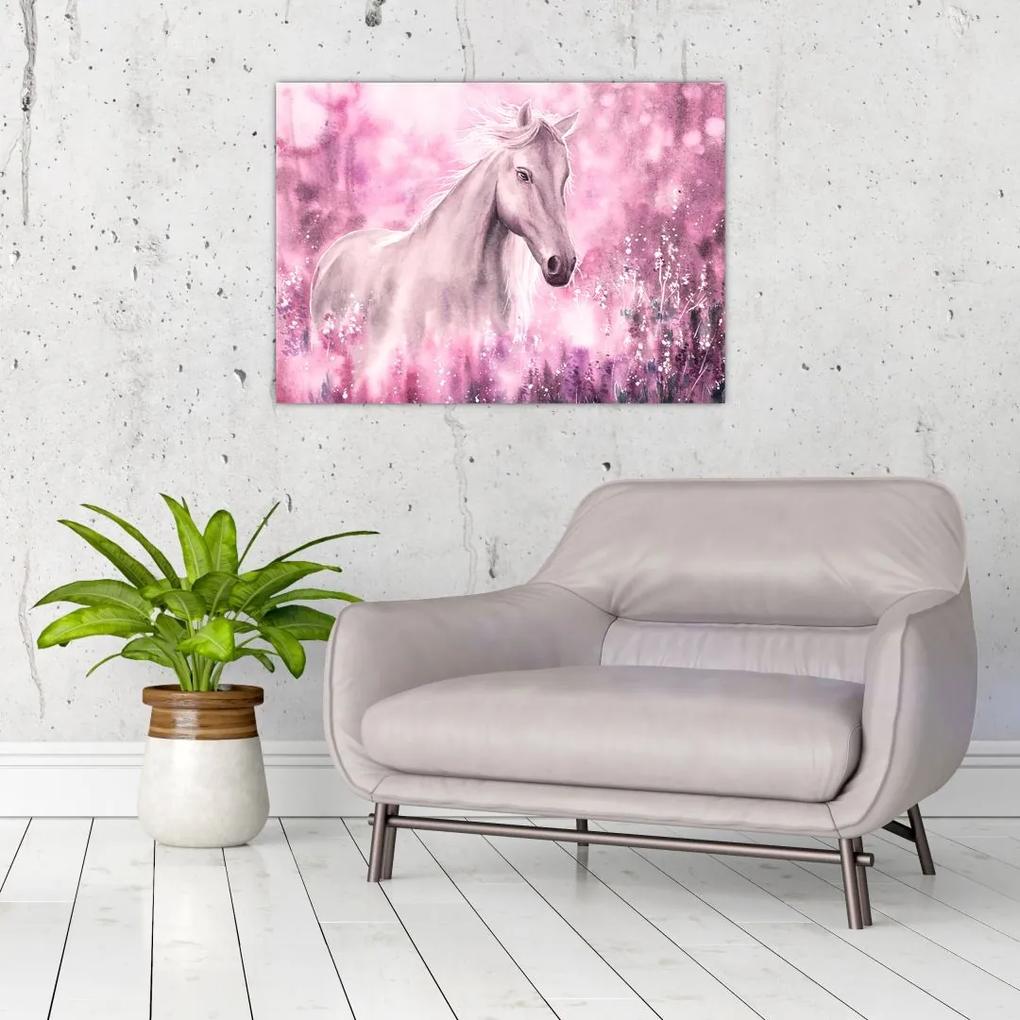Sklenený obraz - Maľovaný kôň (70x50 cm)