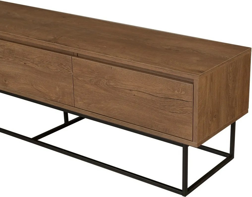 Televízny stolík Milo Walnut and Black II, L