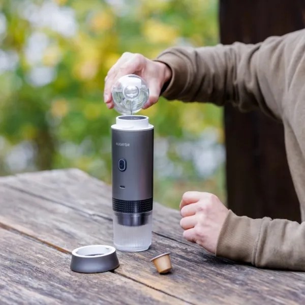 Aligator ACM002 - Prenosný nabíjací kávovar PortaCaffé 3 v 1 72W/7500 mAh sivá